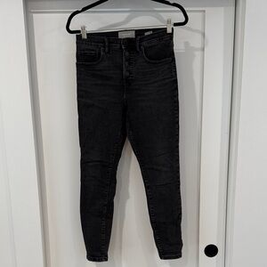 Everlane Women's Black Distressed High Waisted Skinny Jeans